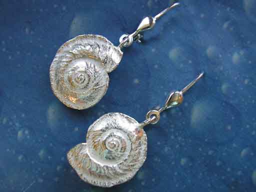 Ohrringe Schnecke Schmuck Sonnenuhr flach