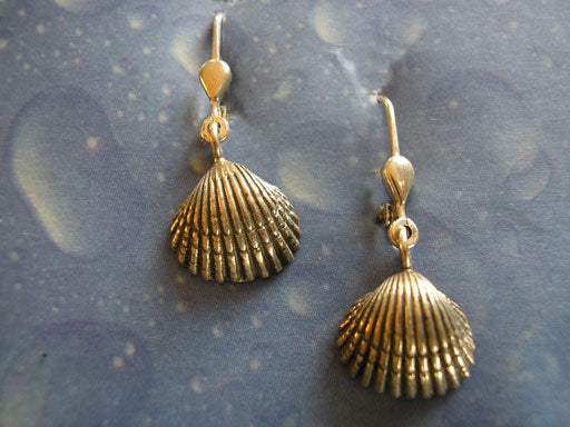 Nordsee Schmuck Ohrringe Herz Muschel geschwärzt