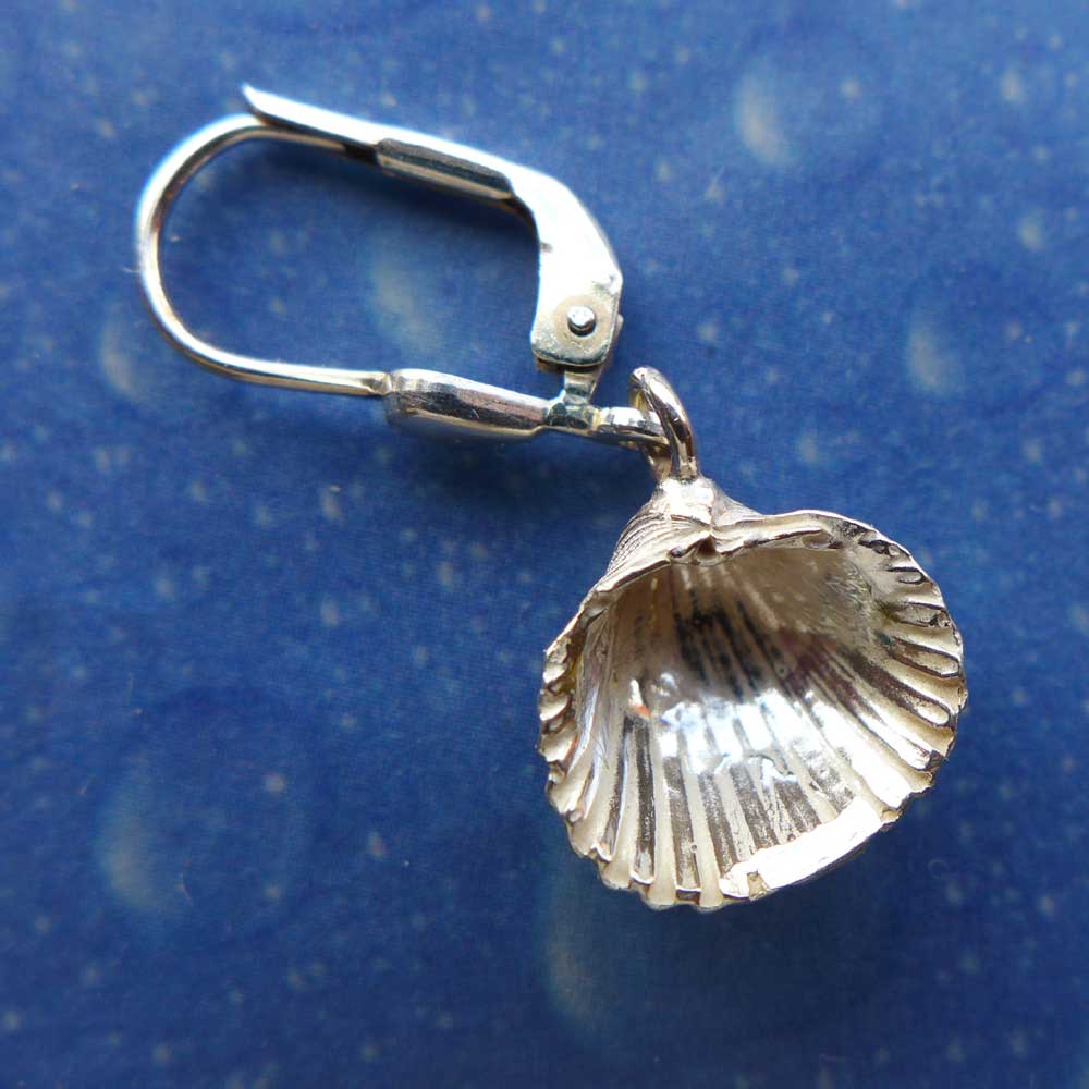 Nordsee Schmuck Ohrringe Herz Muschel Rückseite