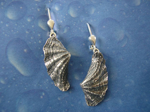 Mördermuschel Ohrringe Silber Schmuck geschwärzt