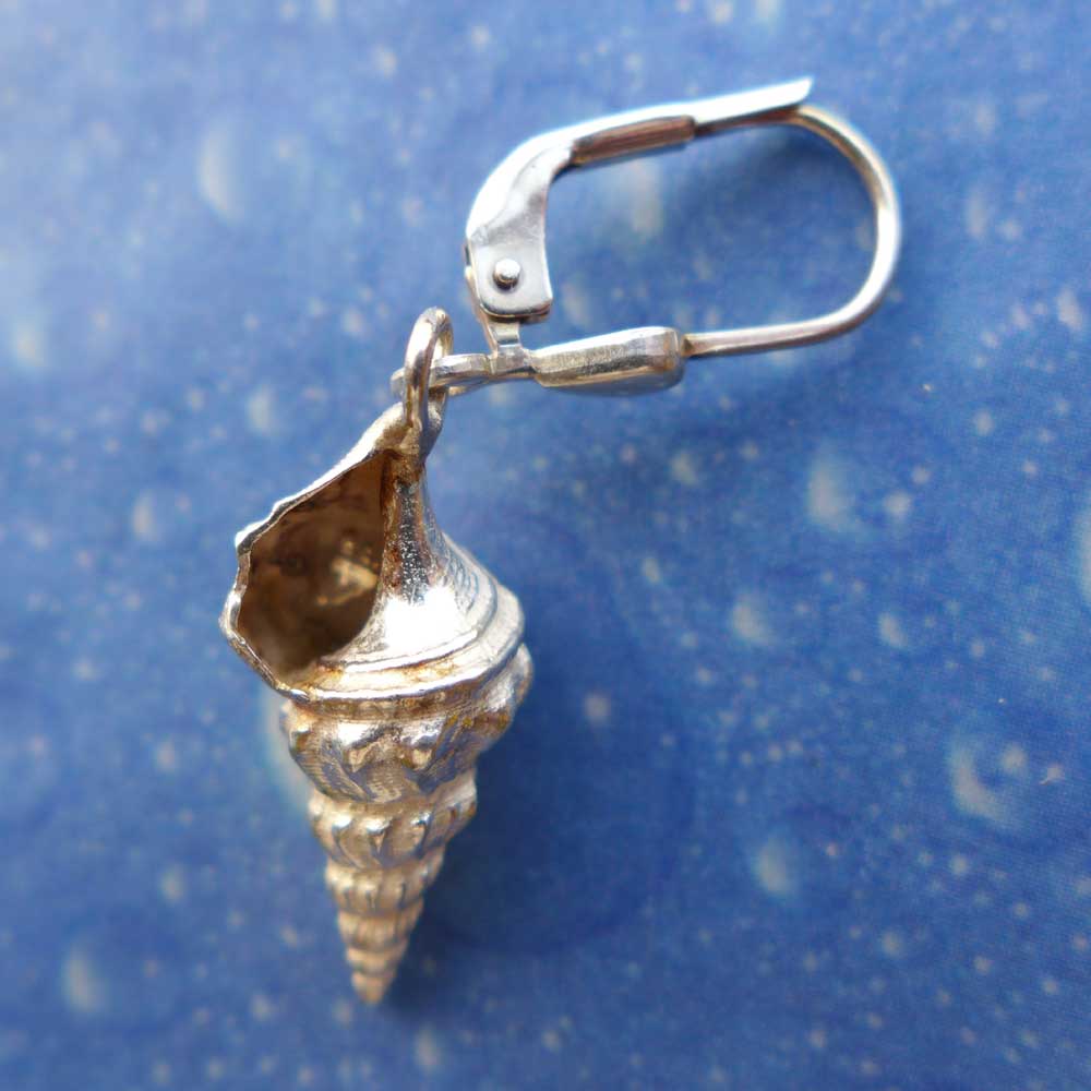 Strandgut Schmuck Ohrringe Prachthorn Rückseite