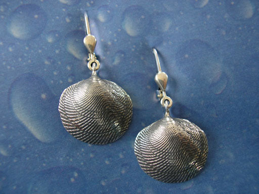 Muschelschmuck Ohrringe Mond Muschel geschwärzt