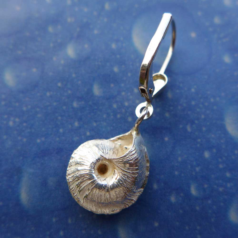 Muschel Schnecken Ohrringe Sonnenuhr Rückseite