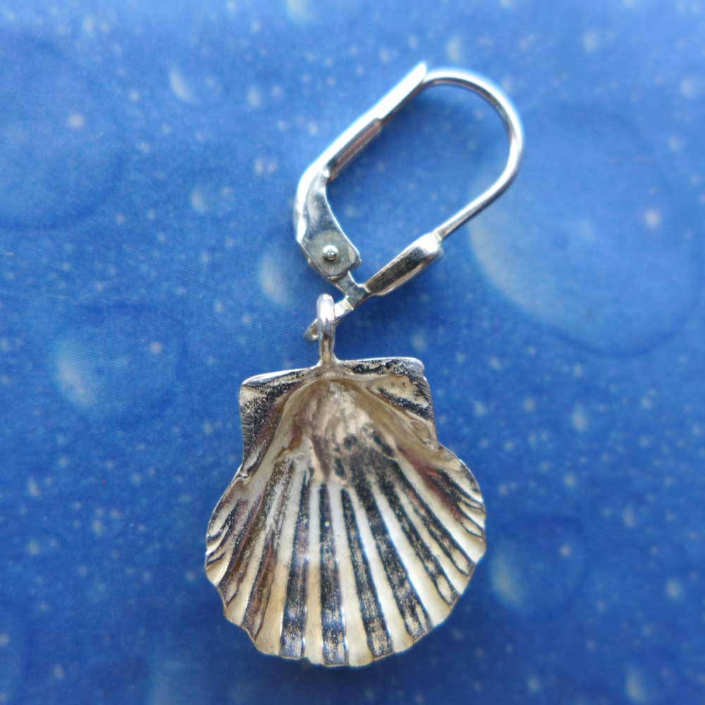 Pilgermuschel Silber Geschenk Ohrhänger Rückseite