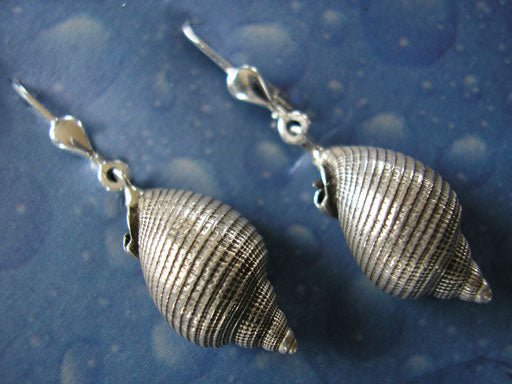 Strandschmuck Ohrhänger Helmschnecke geschwärzt