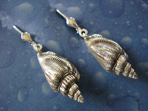 Maritime Schnecke Silber Ohrhänger Bär geschwärzt