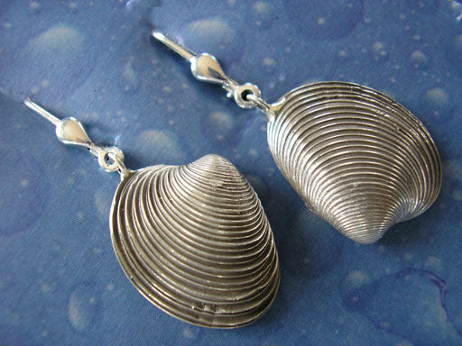 Schmuck Venusmuschel Ohrringe Silber geschwärzt