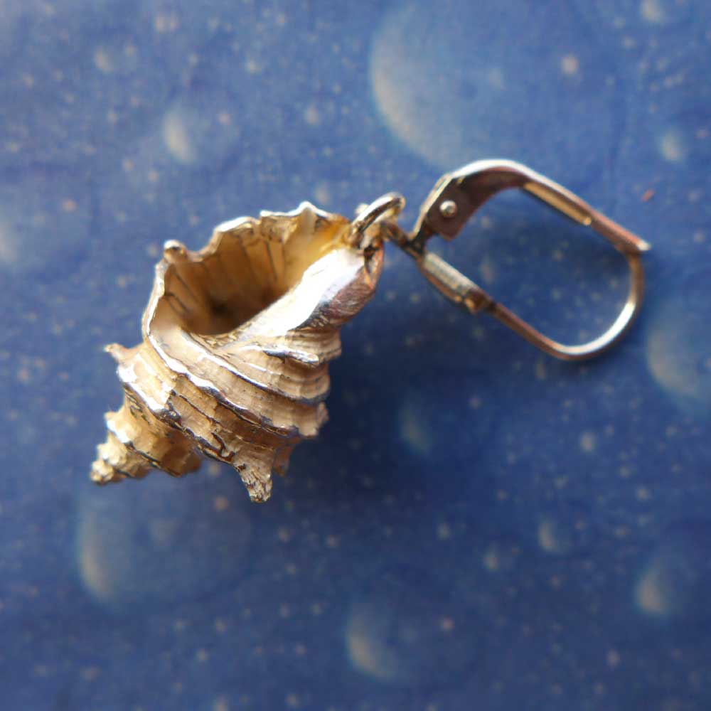 Meeresmotiv Silber Ohrhänger Felsschnecke Rückseite