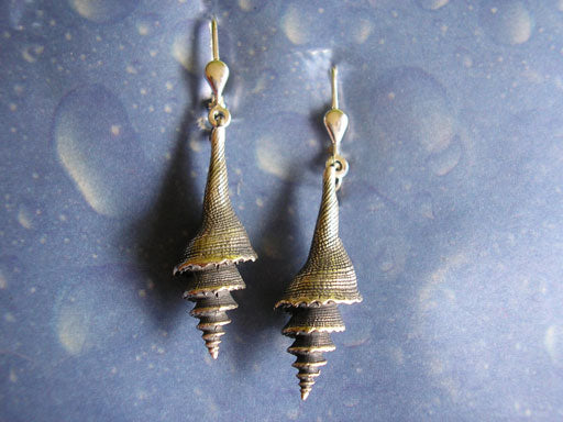 Maritimer Schmuck Schnecke Pagode Ohrhänger geschwärzt