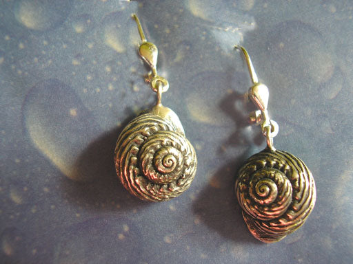 Schmuck Schnecke Ohrhänger Knotenknopf geschwärzt