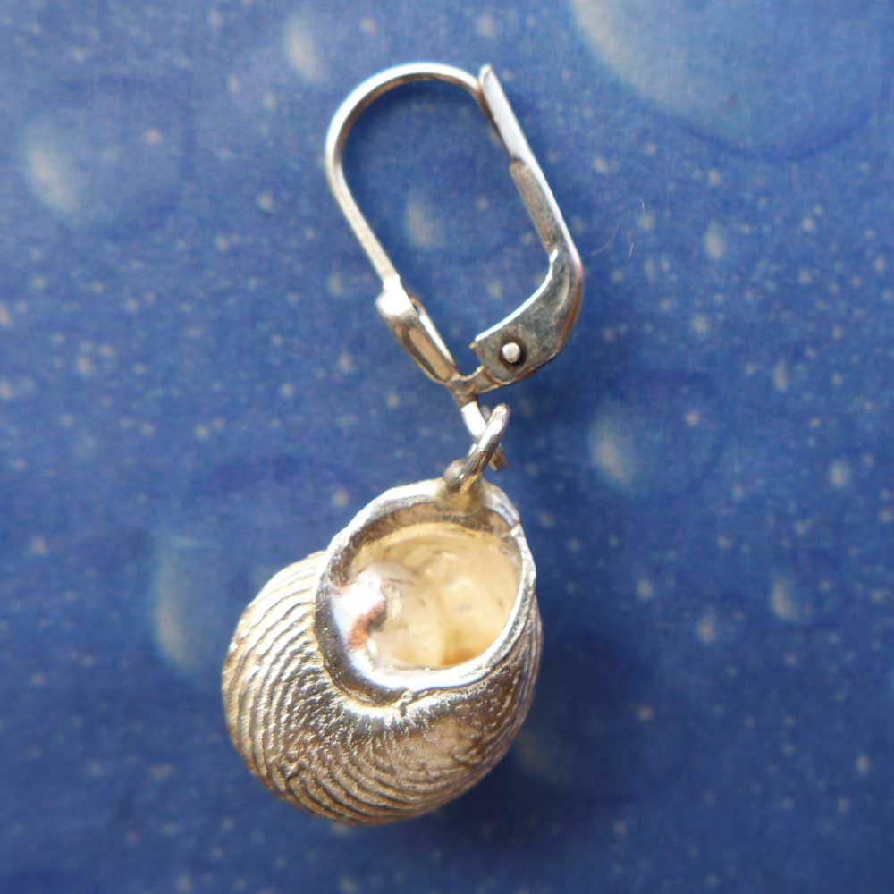 Schmuck Schnecke Ohrhänger Knotenknopf Rückseite