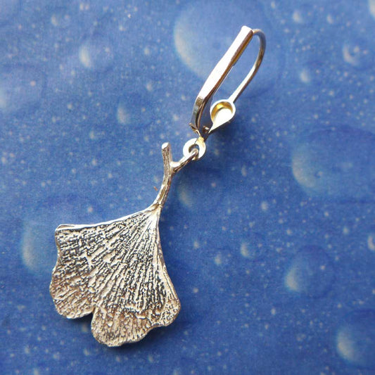 Ginkgo Ohrringe Silberschmuck Rückseite