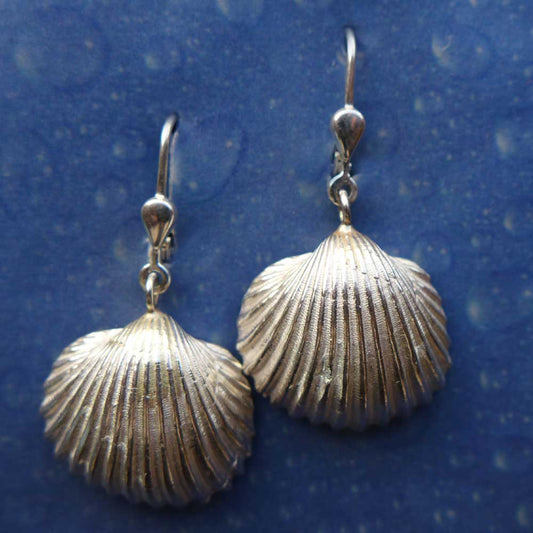 Silber Muschel Ohrring Genarbte Arche