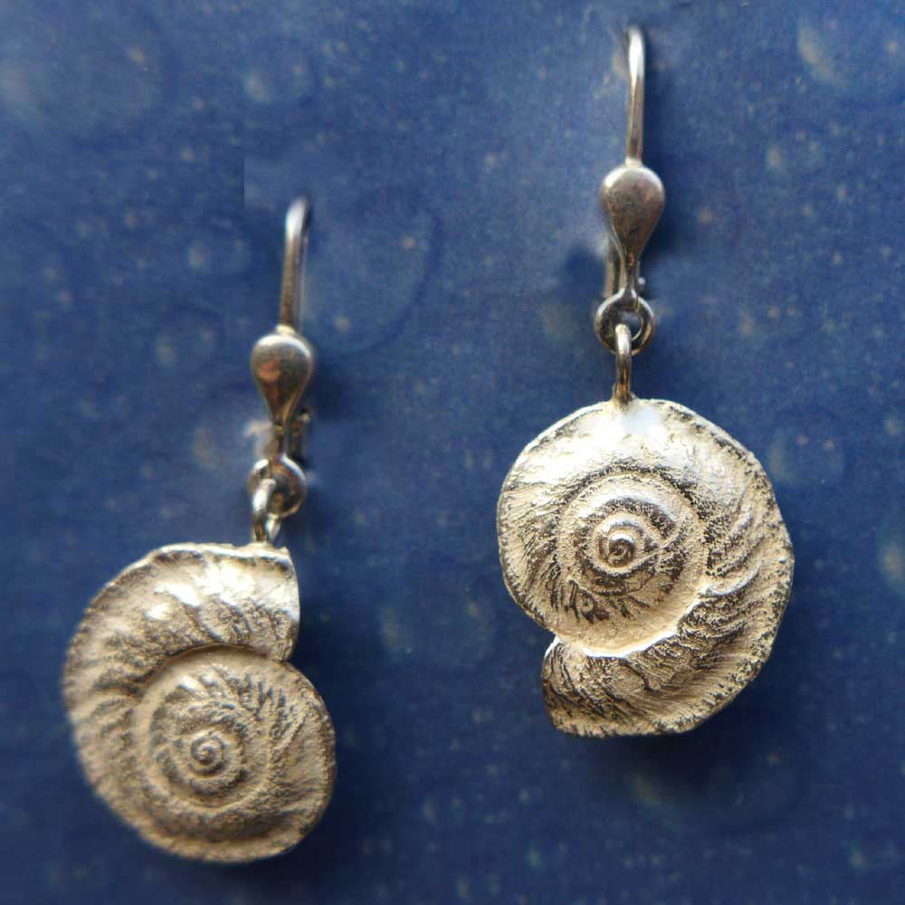 Ohrringe Schnecke Schmuck Sonnenuhr flach