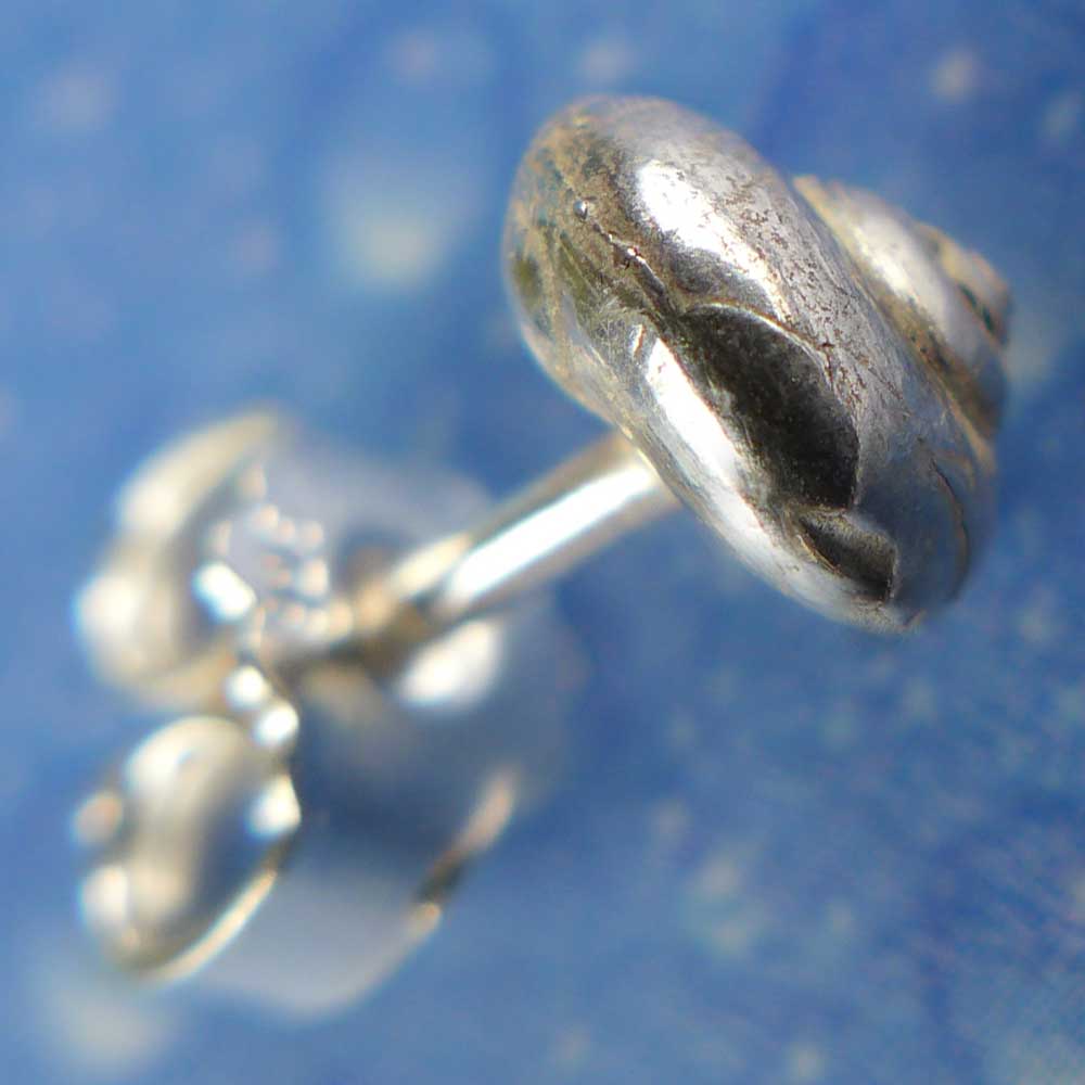 Ohrschmuck Schnecke Silber Knopf s