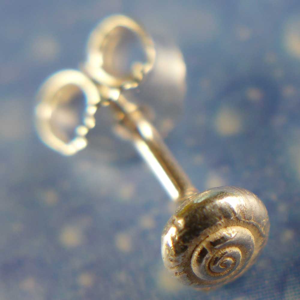 Inselschmuck Silber Ohrstecker Knopfschnecke xs