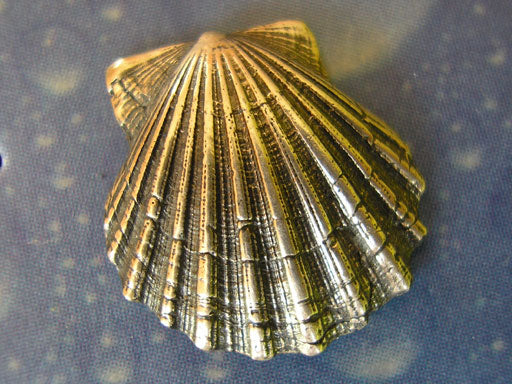 Pilgermuschel Jakobsweg Ohrstecker Silber geschwärzt