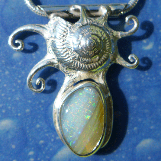 Opal Anhänger Schnecke Schmuck