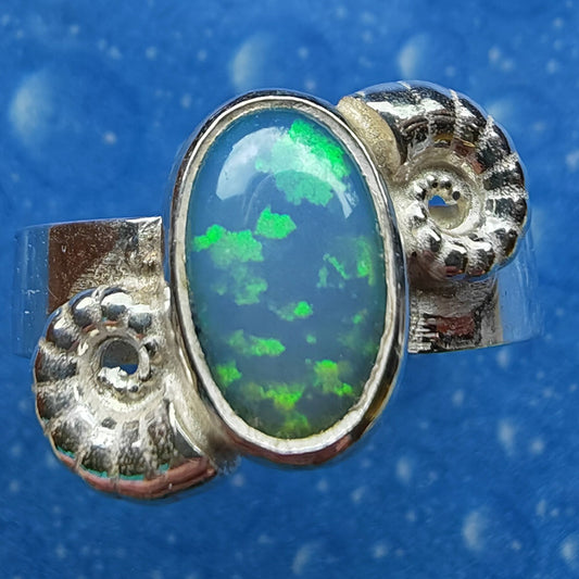 Opalring Maritimes Design Silber