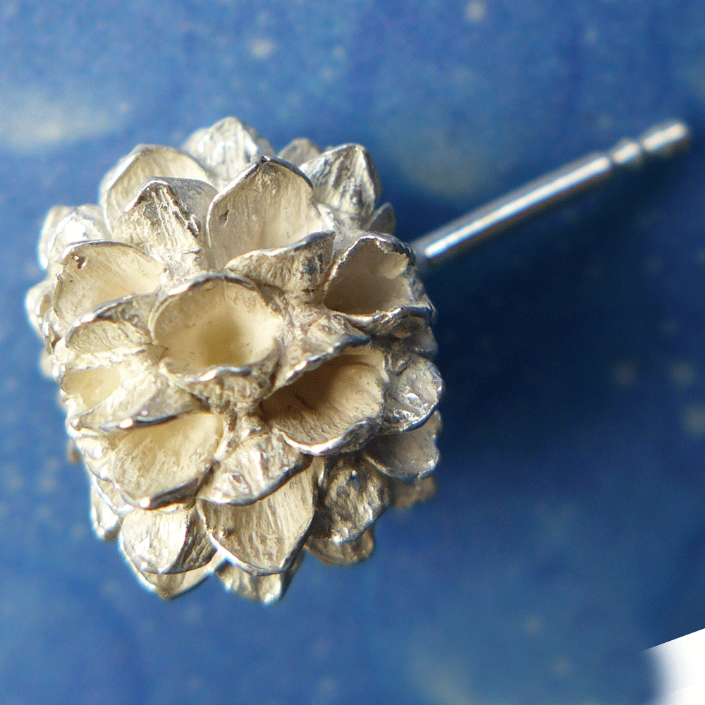 Organischer Schmuck Samen Silber Ohrstecker