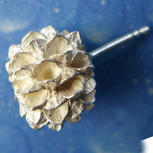 Organischer Schmuck Samen Silber Ohrstecker