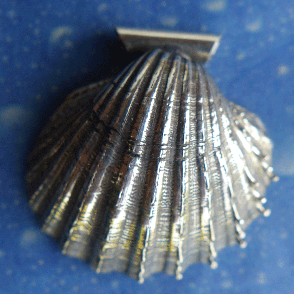 Perlenschmuck Herz Muschel Anhänger beidseitig