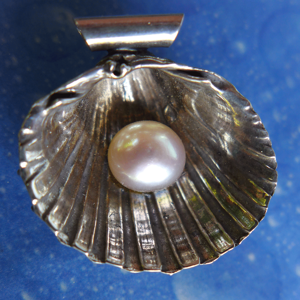 Perlenschmuck Herz Muschel Anhänger