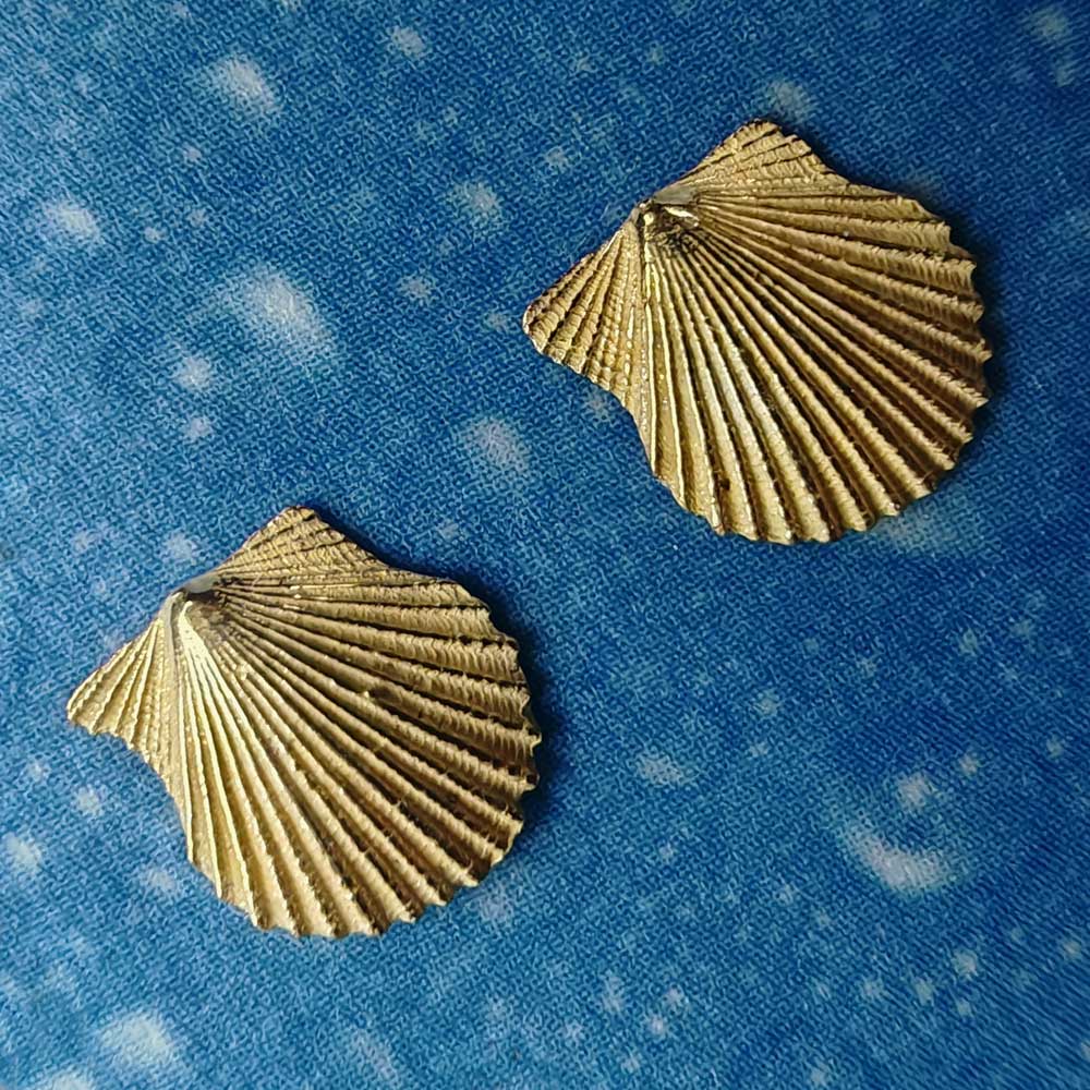 Pilgermuschel Jakobsweg Schmuck Ohrstecker Gold