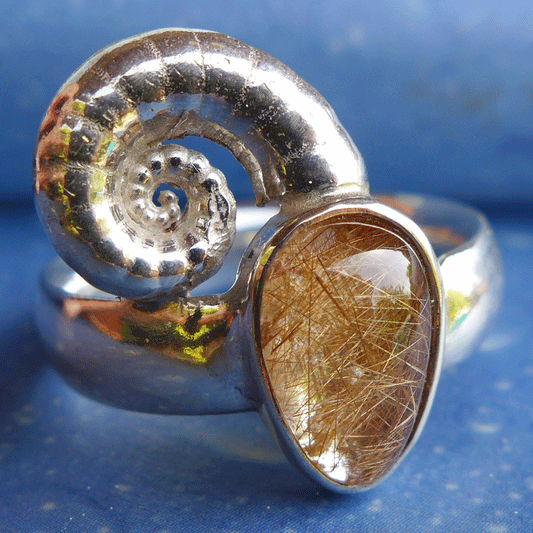 Rutilquarz Ring Silber Schmuck Posthörnchen