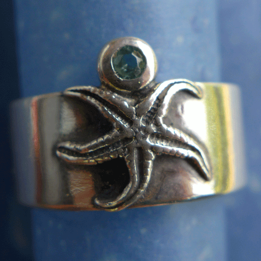 Ring Seestern Aquamarin Insel Schmuck