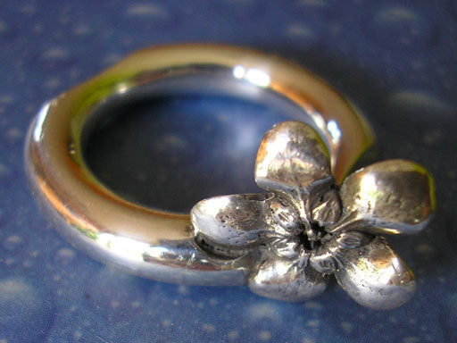 Blütenschmuck Jasmin Blüte Silber Ring