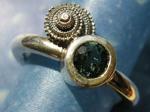 Taucherschmuck Schnecke Turmalin Silber