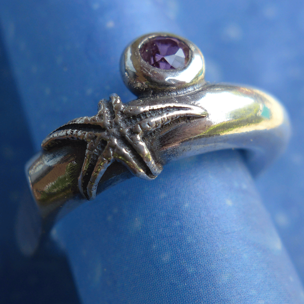 Seestern Ring Turmalin Silber Schmuck