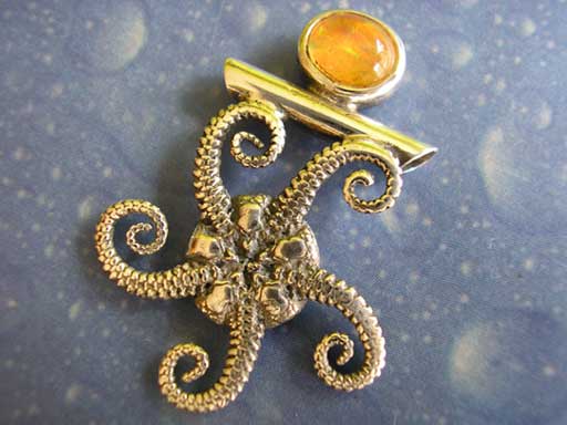 Schmuck Design Feueropal Seestern Anhänger