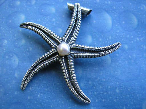 Schmuck Seestern Perle Anhänger Silber