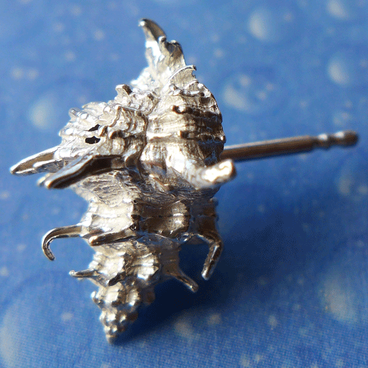 Schmuckdesign Rosa Stachel Schnecke Ohrstecker Silber
