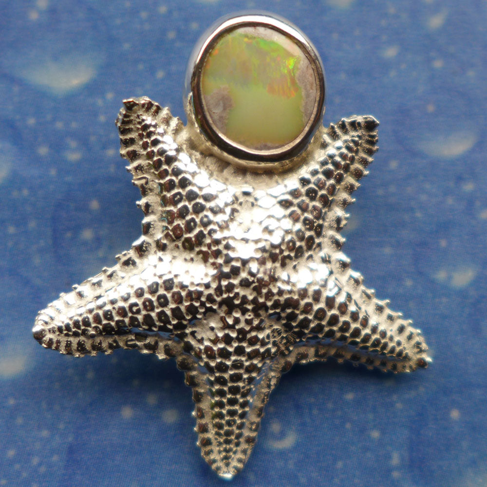Seestern Kette Silber Schmuck Opal maritimes Design