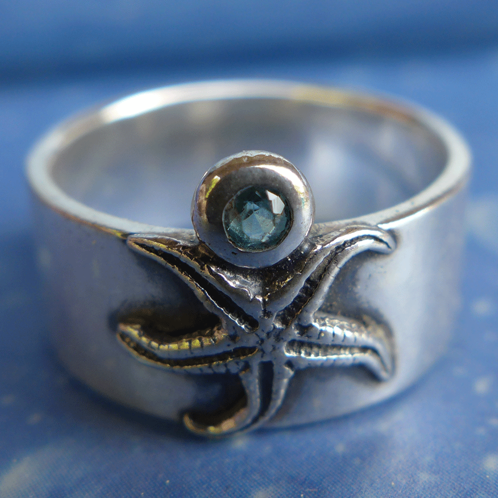 Ring Seestern Aquamarin Inselschmuck