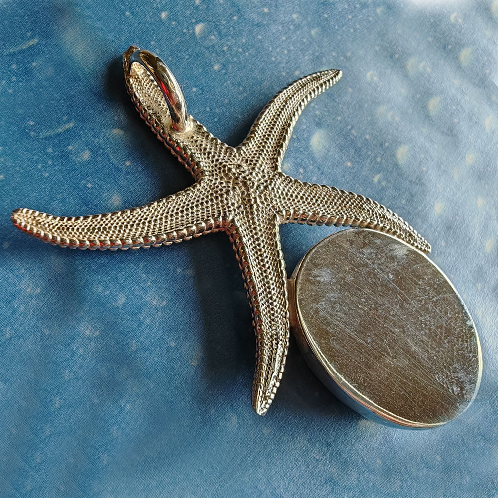 Seestern Anhänger Kette Feueropal