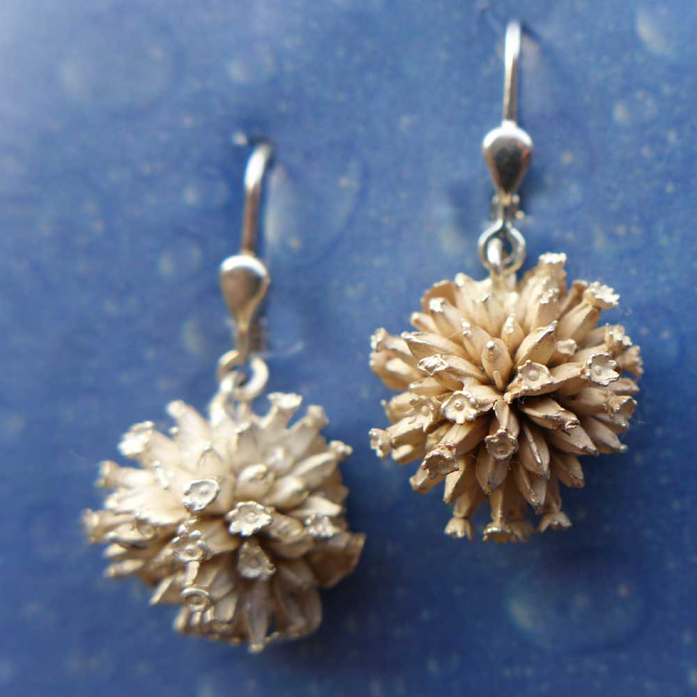 Blumen Schmuck Silber Blüte Design Ohrringe