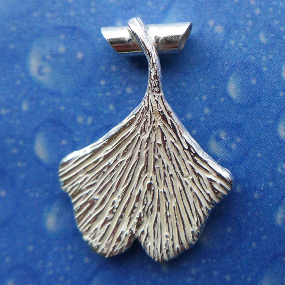 Silber Ginkgo Blatt Anhänger