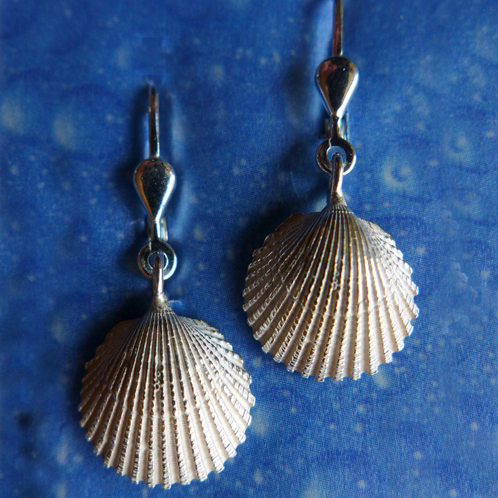 Silber Herzmuschel Ohrring Nordsee