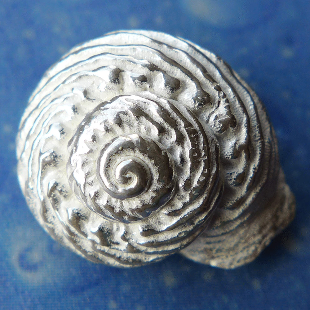 Taucherschmuck Schnecke Silber Knotenknopf