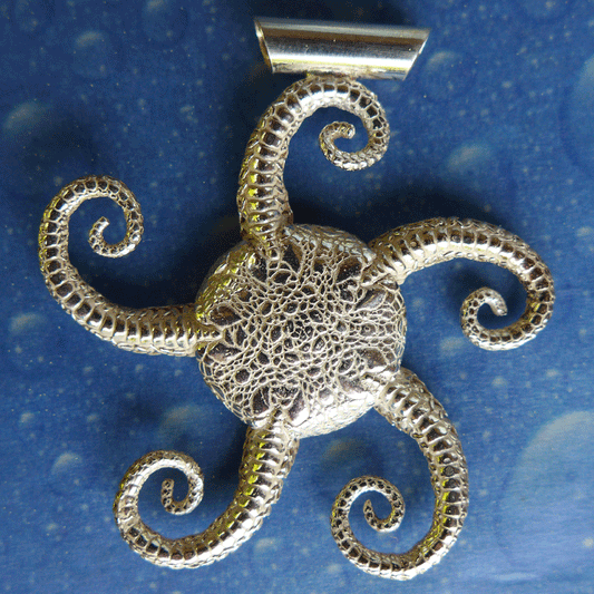 Silber Seestern Kettenanhänger Rückseite