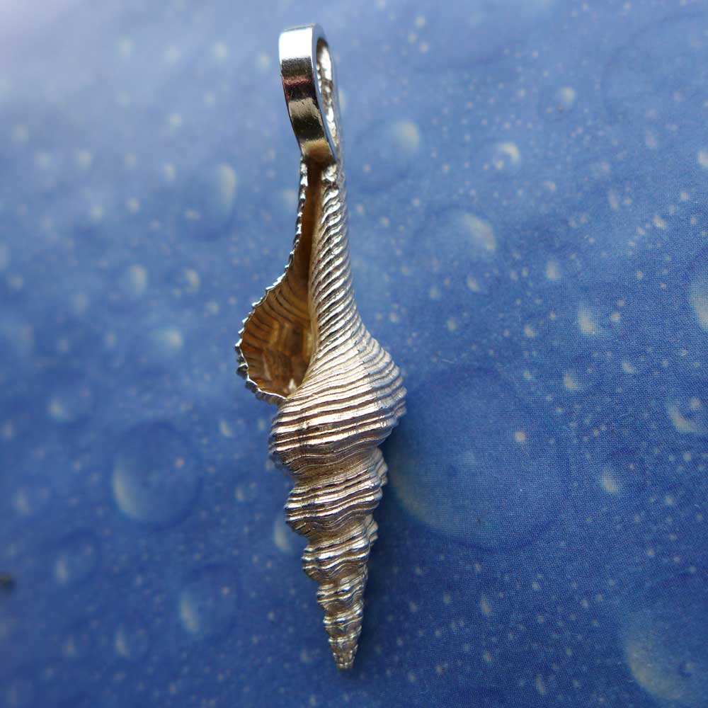 Meeresgeschenk Anhänger Spindel Schnecke Rückseite