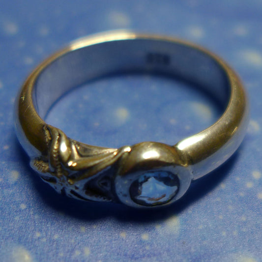 Turmalin Ring mit Seestern Silber