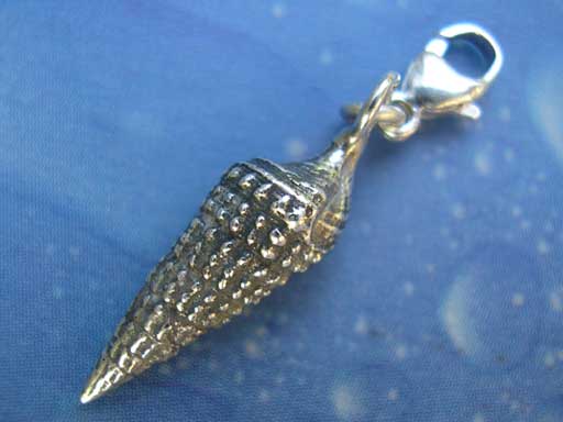 Strandschnecke lang Charms mit Karabiner