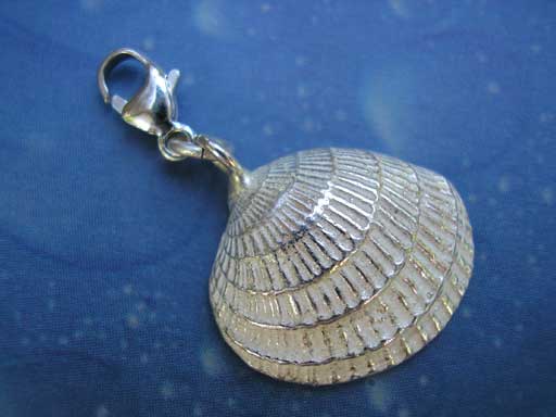 Lamellenvenusmuschel small Charms mit Karabiner