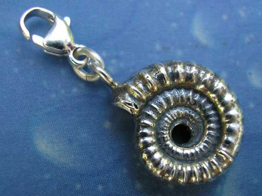 Ammonit mit Loch Charms mit Karabiner