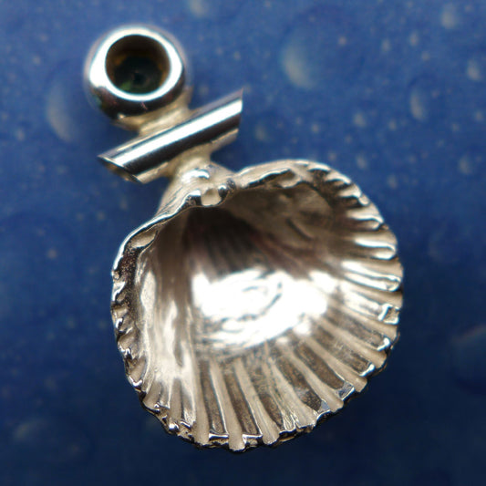 Muschelschmuck Kette Unikat Silber Turmalin